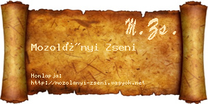 Mozolányi Zseni névjegykártya